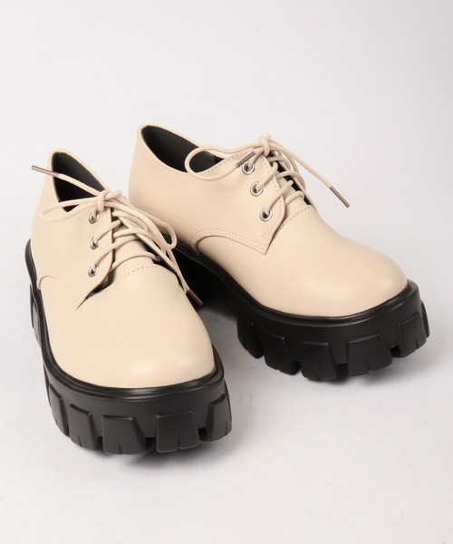 LOVEHUNTER（ラブハンター）の「LOVEHUNTER 厚底トラックソール３ホールオックスフォードシューズ（ドレスシューズ・レディース・ブラック/アイボリー/ブラック系その他/ホワイト系その他・LL/S/M/L）」の5枚目の写真