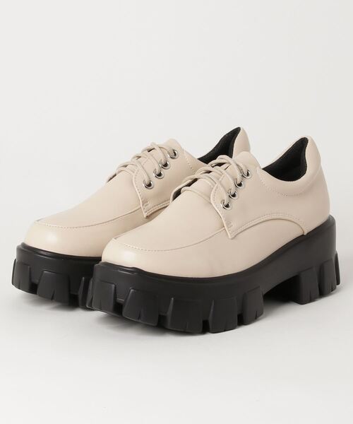 LOVEHUNTER（ラブハンター）の「LOVEHUNTER 厚底トラックソール３ホールオックスフォードシューズ（ドレスシューズ・レディース・ブラック/アイボリー/ブラック系その他/ホワイト系その他・LL/S/M/L）」の21枚目の写真