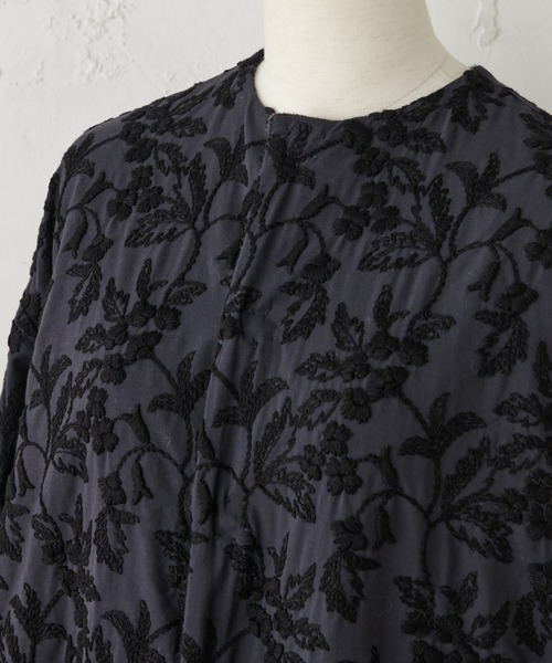 BEARDSLEY（ビアズリー）の「刺繍×ニットリバーシブルコート（その他アウター・レディース・ブラック・FREE）」の8枚目の写真