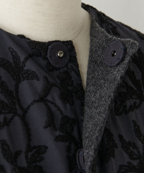 BEARDSLEY（ビアズリー）の「刺繍×ニットリバーシブルコート（その他アウター・レディース・ブラック・FREE）」の9枚目の写真