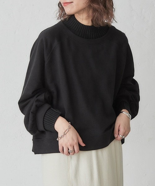 CIAOPANIC TYPY(チャオパニックティピー)の「裏毛ニットリブプルオーバー(Tシャツ/カットソー・レディース・ブラック/オフホワイト/バイオレット/グレー・ONE SIZE)」の2枚目の写真