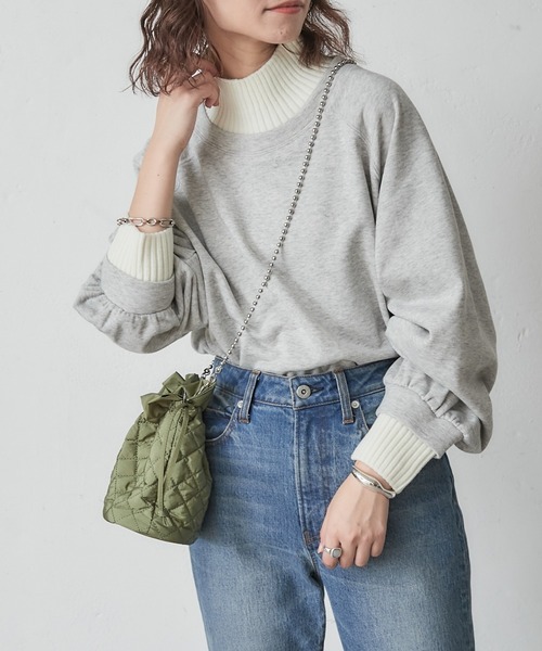 CIAOPANIC TYPY(チャオパニックティピー)の「裏毛ニットリブプルオーバー(Tシャツ/カットソー・レディース・ブラック/オフホワイト/バイオレット/グレー・ONE SIZE)」の22枚目の写真