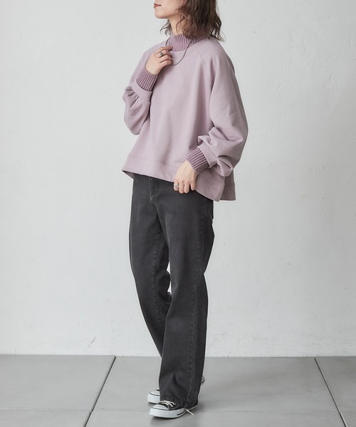 CIAOPANIC TYPY(チャオパニックティピー)の「裏毛ニットリブプルオーバー(Tシャツ/カットソー・レディース・ブラック/オフホワイト/バイオレット/グレー・ONE SIZE)」の20枚目の写真