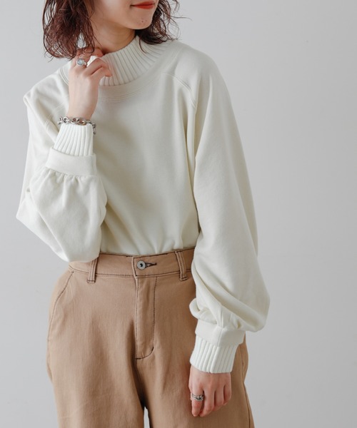 CIAOPANIC TYPY(チャオパニックティピー)の「裏毛ニットリブプルオーバー(Tシャツ/カットソー・レディース・ブラック/オフホワイト/バイオレット/グレー・ONE SIZE)」の16枚目の写真