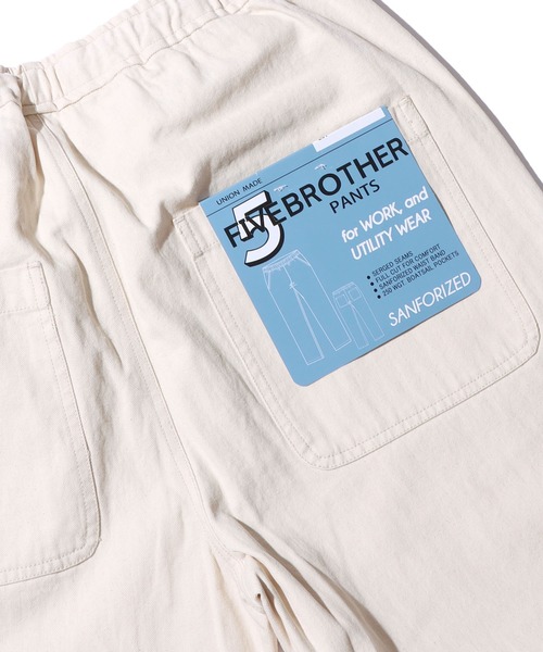 FIVE BROTHER(ファイブブラザー)の「FIVE BROTHER/ファイブブラザー HERRINGBONE EASY PANTS イージーパンツ スリムフィット ヘリンボーン(チノパンツ・メンズ・ホワイト/オリーブ・S/M/L)」の6枚目の写真