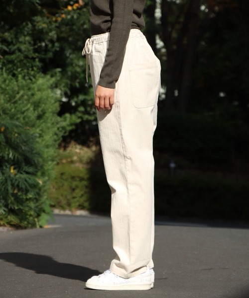 FIVE BROTHER(ファイブブラザー)の「FIVE BROTHER/ファイブブラザー HERRINGBONE EASY PANTS イージーパンツ スリムフィット ヘリンボーン(チノパンツ・メンズ・ホワイト/オリーブ・S/M/L)」の9枚目の写真