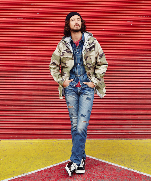 HYSTERIC GLAMOUR（ヒステリックグラマー）の「SP加工デニムリメイク スリムストレートPT（デニムパンツ・メンズ・インディゴブルー・32inch/29inch/31inch/28inch/34inch/30inch/36inch）」の19枚目の写真