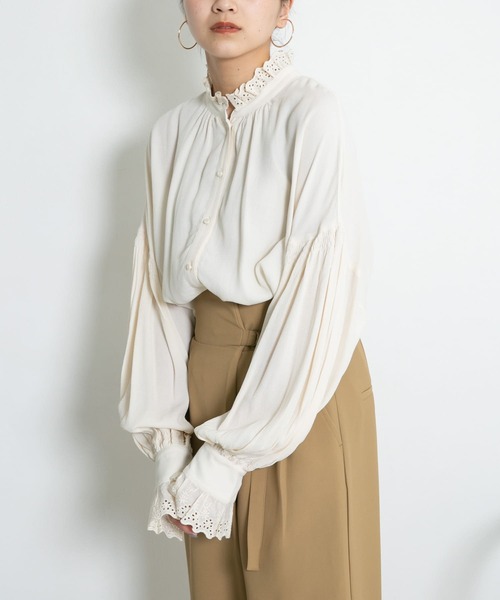 KBF（ケイビーエフ）の「プチレースブラウス（シャツ/ブラウス・レディース・ブラック/アイボリー/ベージュ・ONE）」の7枚目の写真