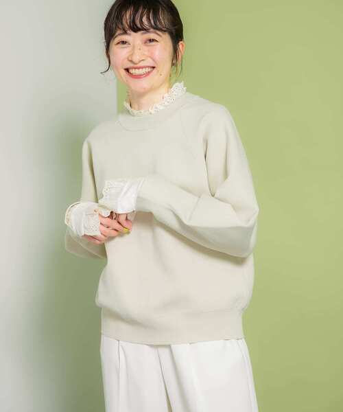 KBF（ケイビーエフ）の「プチレースブラウス（シャツ/ブラウス・レディース・ブラック/アイボリー/ベージュ・ONE）」の11枚目の写真