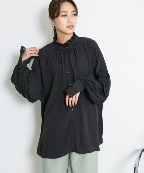 KBF（ケイビーエフ）の「プチレースブラウス（シャツ/ブラウス・レディース・ブラック/アイボリー/ベージュ・ONE）」の17枚目の写真