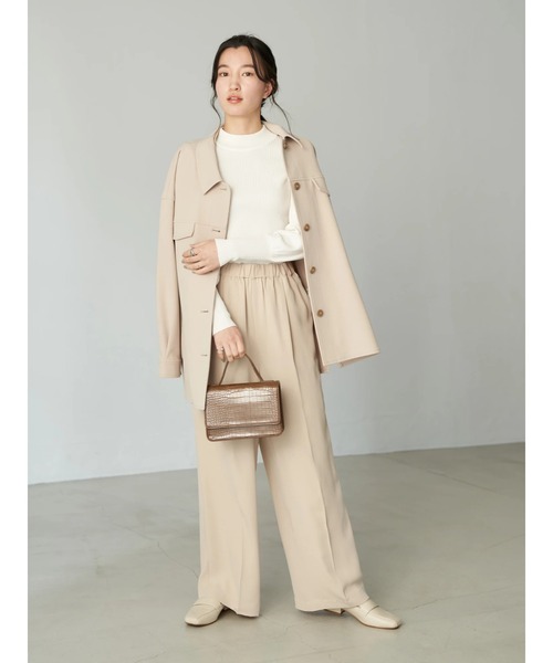 earth music&ecology（アースミュージックアンドエコロジー）の「パフスリーブニットプルオーバー*（ニット/セーター・レディース・ブラック/アイボリー/グレイッシュベージュ・FREE）」の7枚目の写真