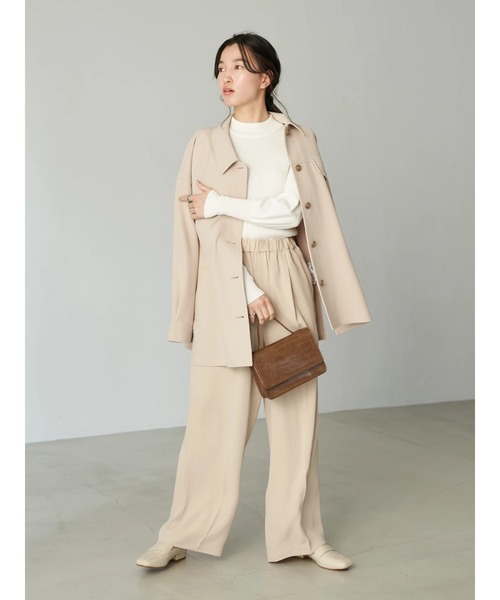 earth music&ecology（アースミュージックアンドエコロジー）の「パフスリーブニットプルオーバー*（ニット/セーター・レディース・ブラック/アイボリー/グレイッシュベージュ・FREE）」の8枚目の写真