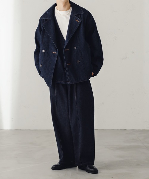 epnok（エプノック）の「ノーカラーデニムジレベスト（ベスト・メンズ・ブラック/ナチュラル/ダークインディゴブルー・LARGE/MEDIUM/SMALL）」の12枚目の写真