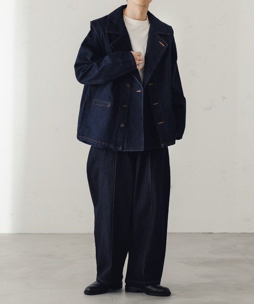 epnok（エプノック）の「ノーカラーデニムジレベスト（ベスト・メンズ・ブラック/ナチュラル/ダークインディゴブルー・LARGE/MEDIUM/SMALL）」の14枚目の写真