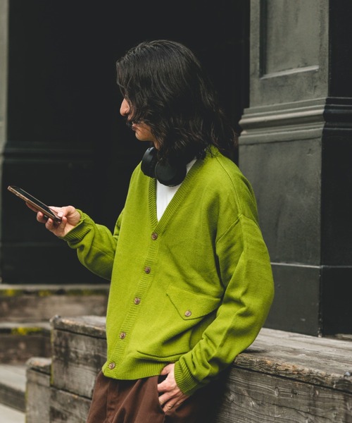 BROKEN BASE(ブロークンベース)の「フラップポケットカーディガン(カーディガン/ボレロ・メンズ・ブルー/グリーン/ブラック・MEDIUM/LARGE)」の6枚目の写真