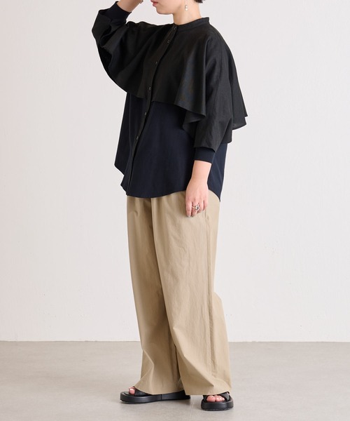 BEARDSLEY（ビアズリー）の「ケープ付きカットソー（Tシャツ/カットソー・レディース・ブラック/ベージュ・FREE）」の9枚目の写真