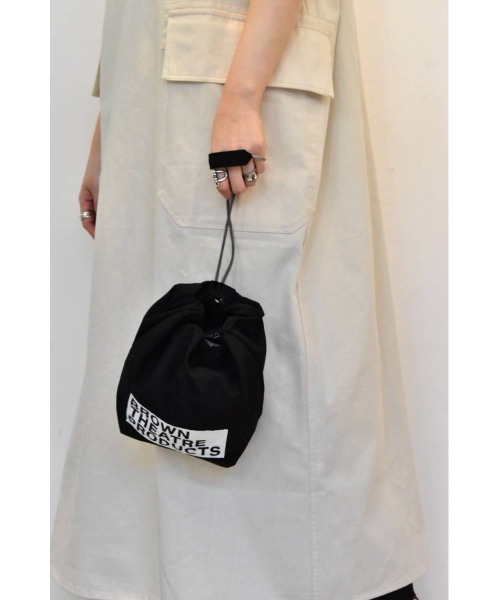 THEATRE PRODUCTS（シアタープロダクツ）の「NYLON巾着ﾊﾞｯｸﾞ（ハンドバッグ・レディース・グリーン/アイボリー/ブラック・FREE）」の9枚目の写真