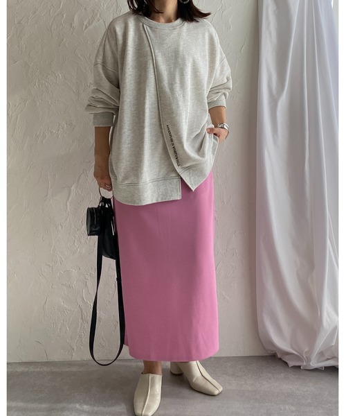 She's Closet(シーズクローゼット)の「前後2wayスリット入りロゴ刺繍長袖プルオーバースウェット(スウェット・レディース・オートミール/アイボリー/ブラック/カーキ・FREE)」の22枚目の写真
