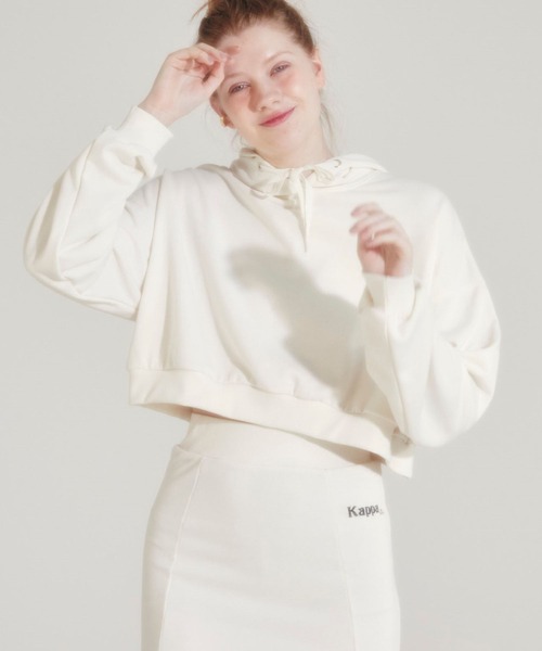 Heather（ヘザー）の「KappaxHeatherスウェットパーカー　270384（パーカー・レディース・ホワイト/アイボリー/ブラック・FREE）」の4枚目の写真