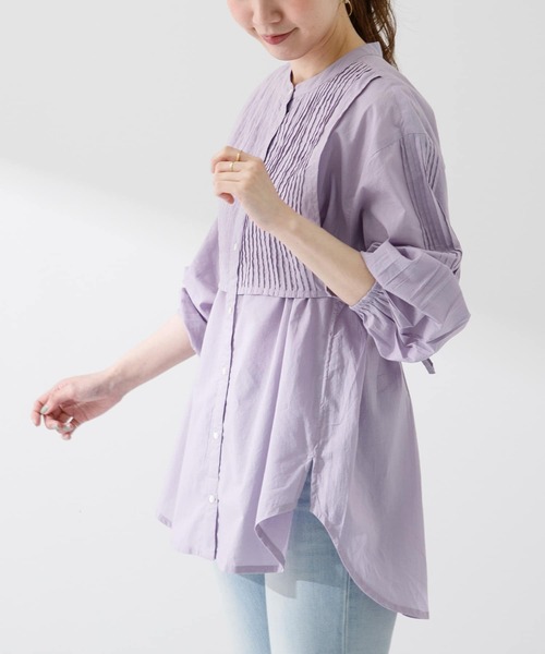 URBAN RESEARCH Sonny Label（アーバンリサーチサニーレーベル）の「コットンピンタックヨークシャツ（シャツ/ブラウス・レディース・ラベンダー/ライトグレー/オフホワイト/ブラック・FREE）」の10枚目の写真