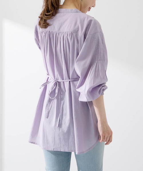 URBAN RESEARCH Sonny Label（アーバンリサーチサニーレーベル）の「コットンピンタックヨークシャツ（シャツ/ブラウス・レディース・ラベンダー/ライトグレー/オフホワイト/ブラック・FREE）」の11枚目の写真