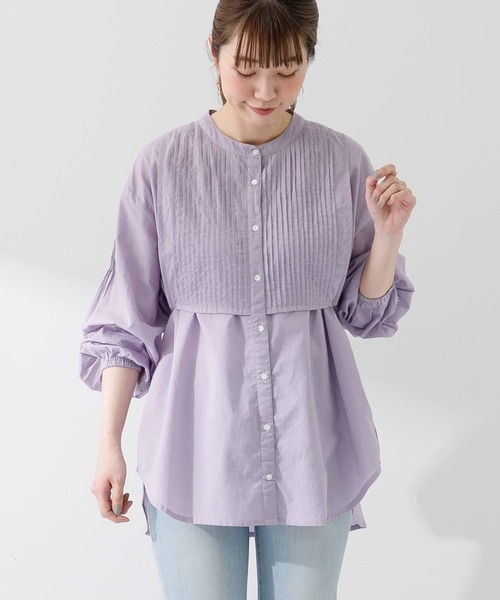 URBAN RESEARCH Sonny Label（アーバンリサーチサニーレーベル）の「コットンピンタックヨークシャツ（シャツ/ブラウス・レディース・ラベンダー/ライトグレー/オフホワイト/ブラック・FREE）」の12枚目の写真