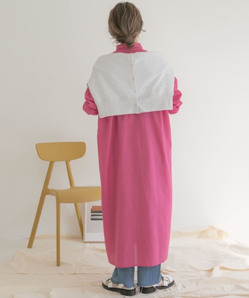 ITEMS URBANRESEARCH(アイテムズ アーバンリサーチ)の「『UR TECH Smart Linen Touch』リネンシャツワンピース(シャツワンピース・レディース・オフホワイト/ピンク/チャコールグレー・FREE)」の13枚目の写真
