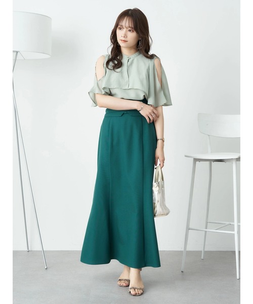 earth music&ecology（アースミュージックアンドエコロジー）の「マルチマーメイドスカート（スカート・レディース・グリーン/ベージュ/ブラック・S/M）」の7枚目の写真