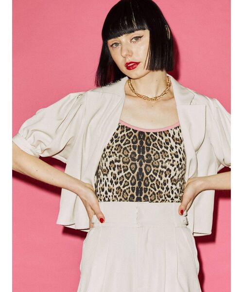 jouetie（ジュエティ）の「パワショルダブルボタンジャケット【セットアップ対応】（テーラードジャケット・レディース・グリーン/その他1/アイボリー/ブラック・MEDIUM）」の6枚目の写真