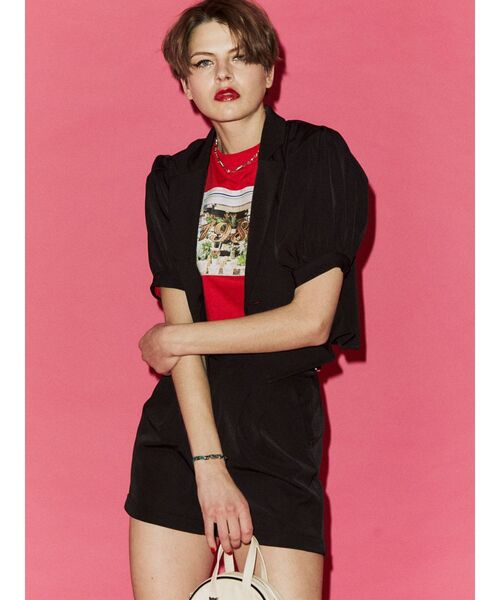 jouetie（ジュエティ）の「パワショルダブルボタンジャケット【セットアップ対応】（テーラードジャケット・レディース・グリーン/その他1/アイボリー/ブラック・MEDIUM）」の11枚目の写真