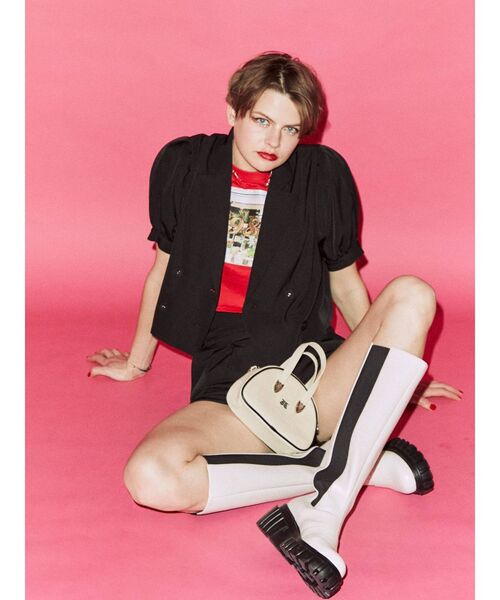 jouetie（ジュエティ）の「パワショルダブルボタンジャケット【セットアップ対応】（テーラードジャケット・レディース・グリーン/その他1/アイボリー/ブラック・MEDIUM）」の12枚目の写真