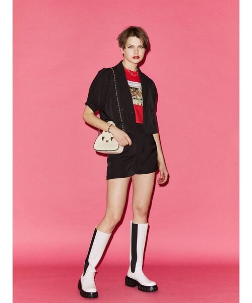 jouetie（ジュエティ）の「パワショルダブルボタンジャケット【セットアップ対応】（テーラードジャケット・レディース・グリーン/その他1/アイボリー/ブラック・MEDIUM）」の13枚目の写真