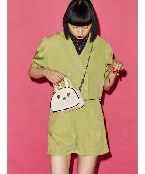 jouetie（ジュエティ）の「パワショルダブルボタンジャケット【セットアップ対応】（テーラードジャケット・レディース・グリーン/その他1/アイボリー/ブラック・MEDIUM）」の15枚目の写真