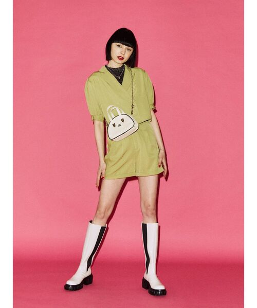 jouetie（ジュエティ）の「パワショルダブルボタンジャケット【セットアップ対応】（テーラードジャケット・レディース・グリーン/その他1/アイボリー/ブラック・MEDIUM）」の18枚目の写真