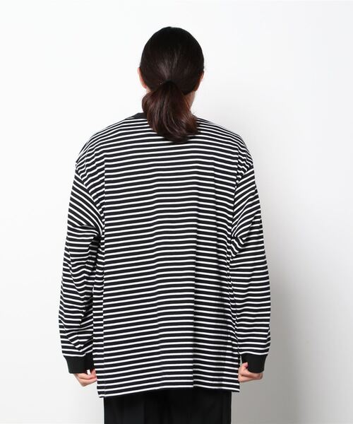 BALLAST ARK（バラストアーク）の「BALLAST ARK / バラストアーク：BIG SIZE BORDER L/S TEE：BA05-T004[AST]（Tシャツ/カットソー・メンズ・ブラック系その他・FREE）」の3枚目の写真