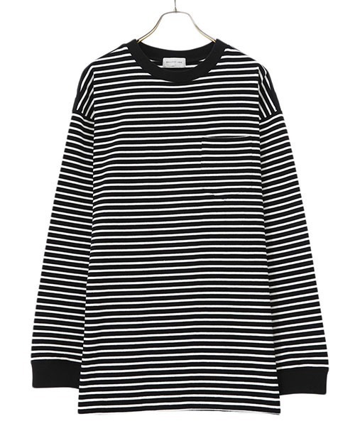 BALLAST ARK（バラストアーク）の「BALLAST ARK / バラストアーク：BIG SIZE BORDER L/S TEE：BA05-T004[AST]（Tシャツ/カットソー・メンズ・ブラック系その他・FREE）」の18枚目の写真