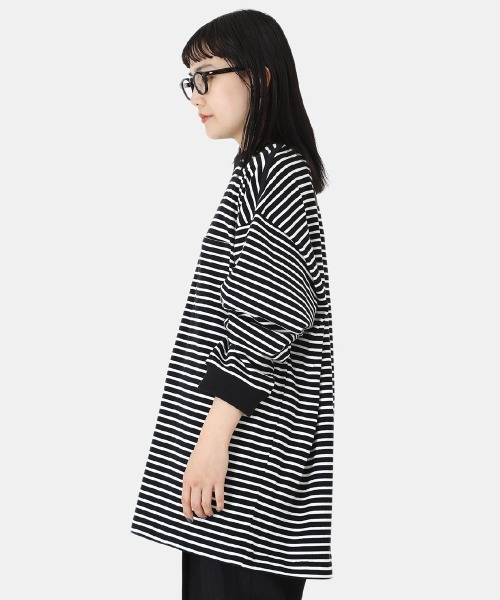 BALLAST ARK（バラストアーク）の「BALLAST ARK / バラストアーク：BIG SIZE BORDER L/S TEE：BA05-T004[AST]（Tシャツ/カットソー・メンズ・ブラック系その他・FREE）」の6枚目の写真