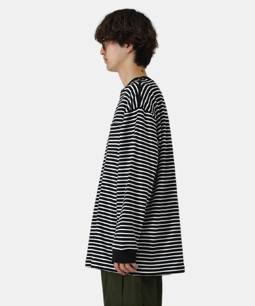 BALLAST ARK（バラストアーク）の「BALLAST ARK / バラストアーク：BIG SIZE BORDER L/S TEE：BA05-T004[AST]（Tシャツ/カットソー・メンズ・ブラック系その他・FREE）」の10枚目の写真