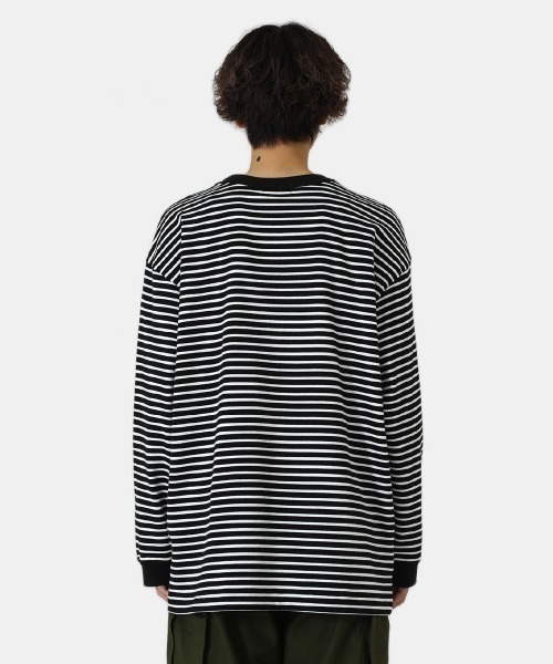 BALLAST ARK（バラストアーク）の「BALLAST ARK / バラストアーク：BIG SIZE BORDER L/S TEE：BA05-T004[AST]（Tシャツ/カットソー・メンズ・ブラック系その他・FREE）」の9枚目の写真