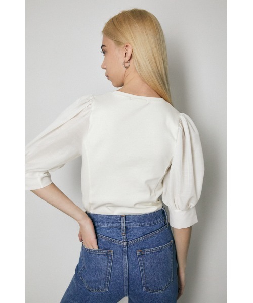 MOUSSY（マウジー）の「DOKING CUT トップス（Tシャツ/カットソー・レディース・オフホワイト/ブラウン/ブラック・FREE）」の5枚目の写真