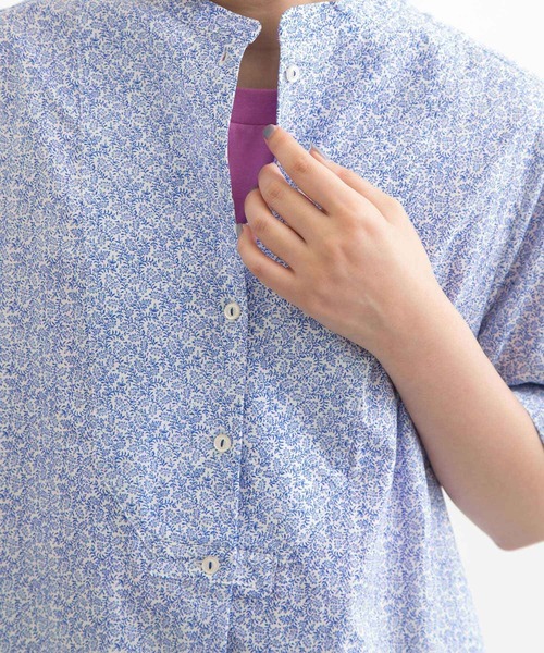 POU DOU DOU(プードゥドゥ)の「スタンドカラーワンポイント刺繍ロングシャツワンピース(ワンピース・レディース・グレー/ライトブルー/ブルー・3)」の18枚目の写真