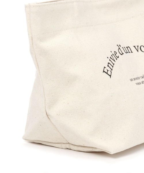 GLOBAL WORK(グローバルワーク)の「シンプルロゴトート/266900(クラッチバッグ・レディース・ブラック/ダークブラウン/ベージュ/オフホワイト・FREE)」の10枚目の写真