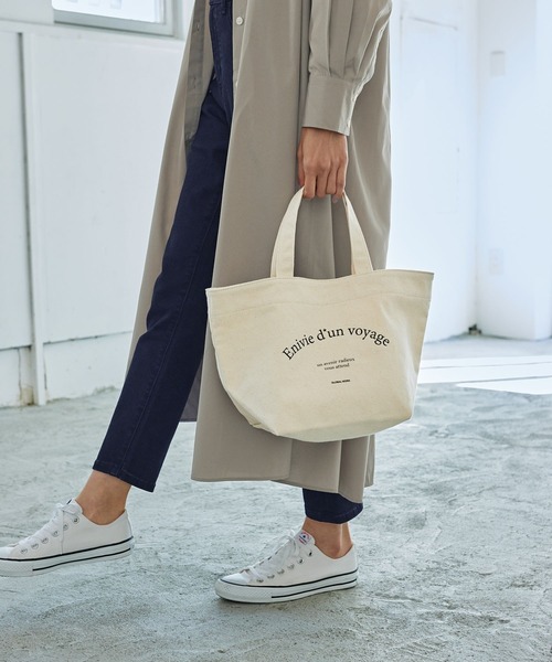 GLOBAL WORK(グローバルワーク)の「シンプルロゴトート/266900(クラッチバッグ・レディース・ブラック/ダークブラウン/ベージュ/オフホワイト・FREE)」の22枚目の写真