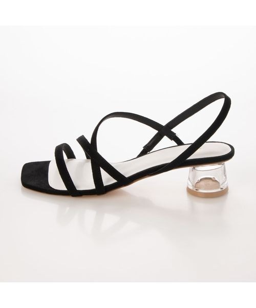 Fin（フィン）の「スクエアトゥクリアヒールサンダル【低反発スポンジ入り】（サンダル・レディース・ブラック/ベージュ/グリーン/キャメル・22.5cm/24.5cm/23.5cm/24cm/23cm/25cm）」の5枚目の写真