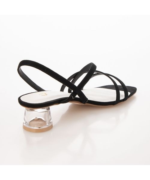 Fin（フィン）の「スクエアトゥクリアヒールサンダル【低反発スポンジ入り】（サンダル・レディース・ブラック/ベージュ/グリーン/キャメル・22.5cm/24.5cm/23.5cm/24cm/23cm/25cm）」の6枚目の写真