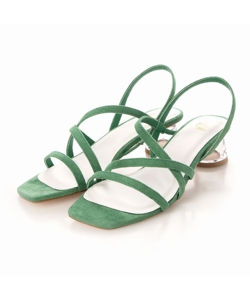 Fin（フィン）の「スクエアトゥクリアヒールサンダル【低反発スポンジ入り】（サンダル・レディース・ブラック/ベージュ/グリーン/キャメル・22.5cm/24.5cm/23.5cm/24cm/23cm/25cm）」の11枚目の写真