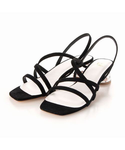 Fin（フィン）の「スクエアトゥクリアヒールサンダル【低反発スポンジ入り】（サンダル・レディース・ブラック/ベージュ/グリーン/キャメル・22.5cm/24.5cm/23.5cm/24cm/23cm/25cm）」の10枚目の写真