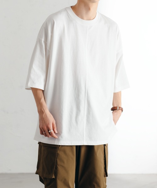 epnok(エプノック)の「センターシームTシャツ(Tシャツ/カットソー・メンズ・ブラック/オフホワイト・SMALL/MEDIUM/LARGE)」の2枚目の写真