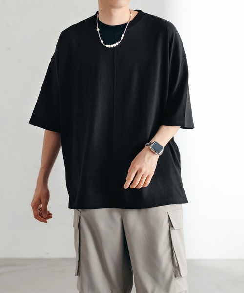 epnok(エプノック)の「センターシームTシャツ(Tシャツ/カットソー・メンズ・ブラック/オフホワイト・SMALL/MEDIUM/LARGE)」の1枚目の写真