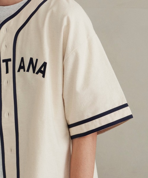 Revo.（レボ）の「Revo. ライトフランネル ワッペンロゴ刺繍 ベースボールシャツ/半袖シャツ（シャツ/ブラウス・メンズ・ブラック/グレー/ナチュラル・2/1）」の17枚目の写真